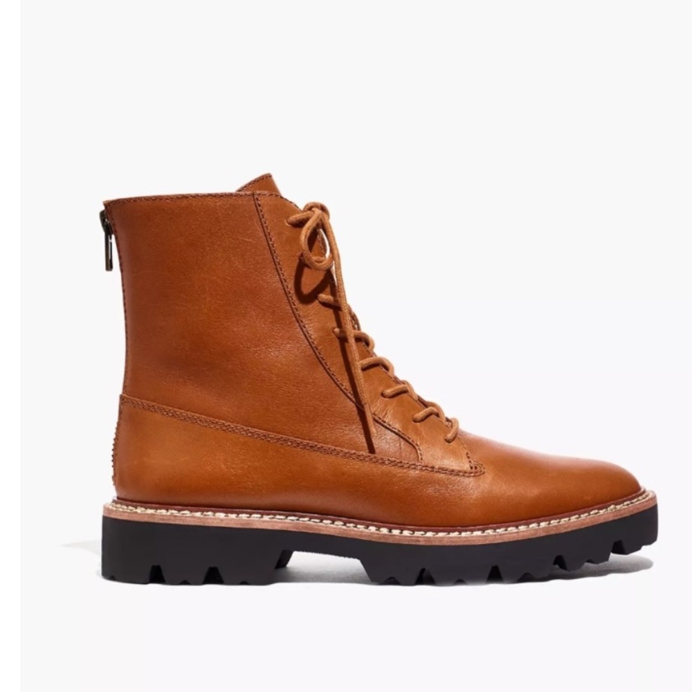 Madewell The Citywalk Lugsole Lace-Up Boot in Leather